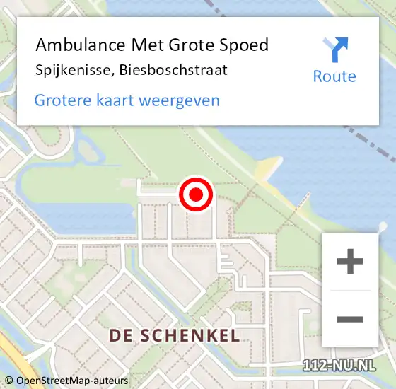 Locatie op kaart van de 112 melding: Ambulance Met Grote Spoed Naar Spijkenisse, Biesboschstraat op 31 maart 2024 01:20