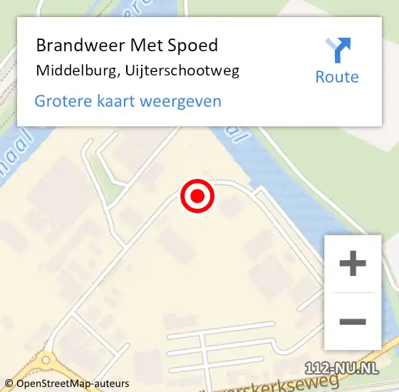 Locatie op kaart van de 112 melding: Brandweer Met Spoed Naar Middelburg, Uijterschootweg op 31 maart 2024 03:19