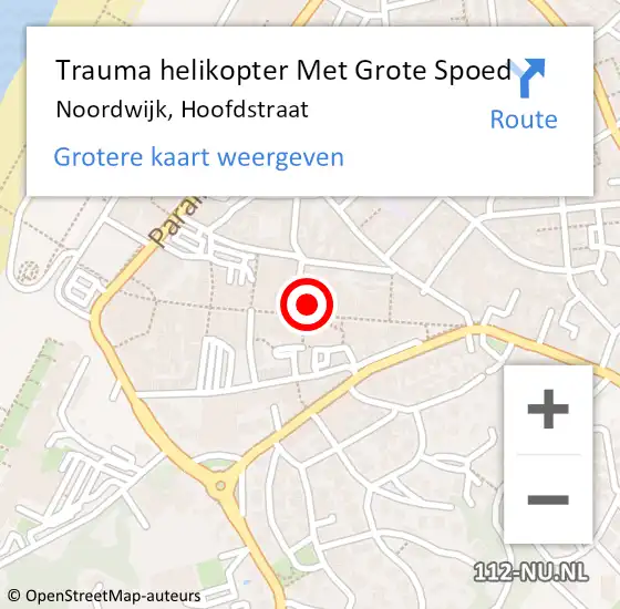 Locatie op kaart van de 112 melding: Trauma helikopter Met Grote Spoed Naar Noordwijk, Hoofdstraat op 31 maart 2024 03:32
