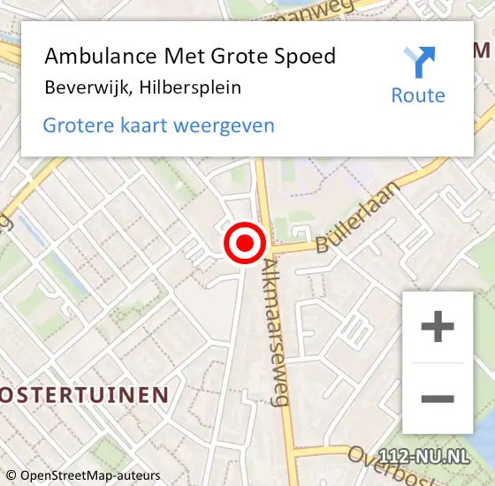 Locatie op kaart van de 112 melding: Ambulance Met Grote Spoed Naar Beverwijk, Hilbersplein op 31 maart 2024 04:20