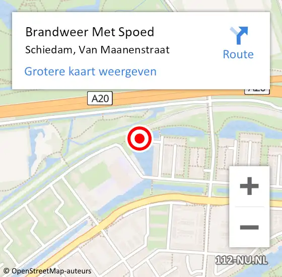 Locatie op kaart van de 112 melding: Brandweer Met Spoed Naar Schiedam, Van Maanenstraat op 31 maart 2024 05:02