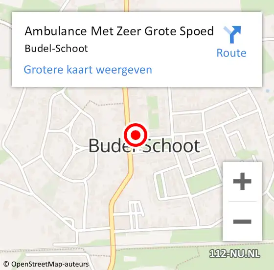 Locatie op kaart van de 112 melding: Ambulance Met Zeer Grote Spoed Naar Budel-Schoot op 31 maart 2024 05:10