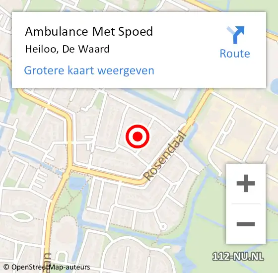 Locatie op kaart van de 112 melding: Ambulance Met Spoed Naar Heiloo, De Waard op 31 maart 2024 05:48