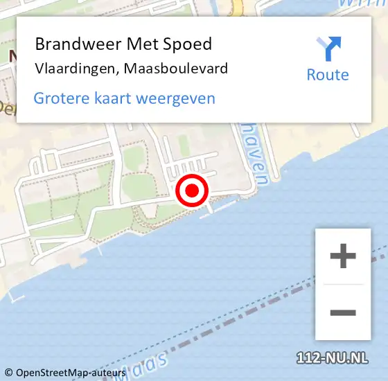Locatie op kaart van de 112 melding: Brandweer Met Spoed Naar Vlaardingen, Maasboulevard op 31 maart 2024 06:23
