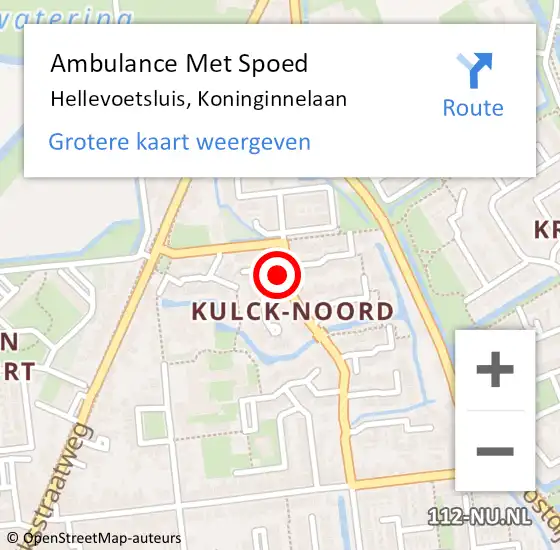 Locatie op kaart van de 112 melding: Ambulance Met Spoed Naar Hellevoetsluis, Koninginnelaan op 31 maart 2024 08:21