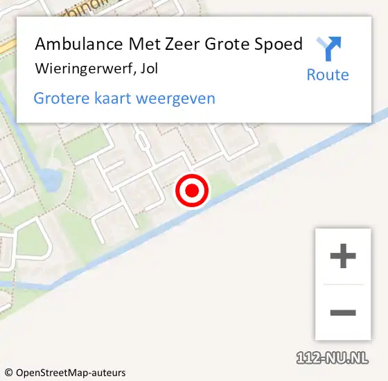 Locatie op kaart van de 112 melding: Ambulance Met Zeer Grote Spoed Naar Wieringerwerf, Jol op 31 maart 2024 08:28