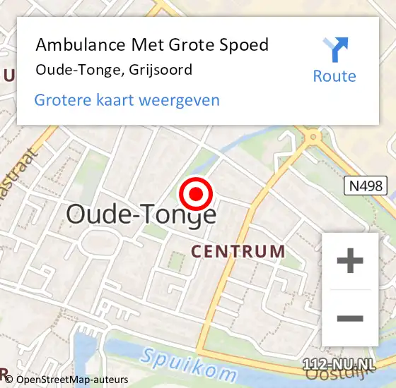 Locatie op kaart van de 112 melding: Ambulance Met Grote Spoed Naar Oude-Tonge, Grijsoord op 31 maart 2024 09:09