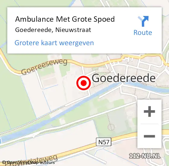 Locatie op kaart van de 112 melding: Ambulance Met Grote Spoed Naar Goedereede, Nieuwstraat op 31 maart 2024 09:12