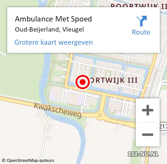 Locatie op kaart van de 112 melding: Ambulance Met Spoed Naar Oud-Beijerland, Vleugel op 31 maart 2024 09:22
