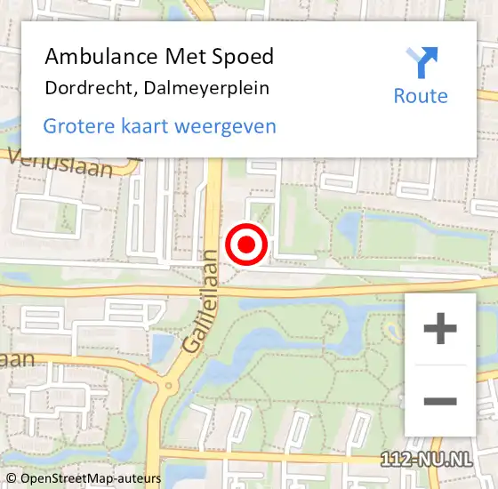 Locatie op kaart van de 112 melding: Ambulance Met Spoed Naar Dordrecht, Dalmeyerplein op 31 maart 2024 09:40