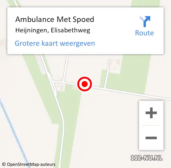 Locatie op kaart van de 112 melding: Ambulance Met Spoed Naar Heijningen, Elisabethweg op 30 september 2014 20:20