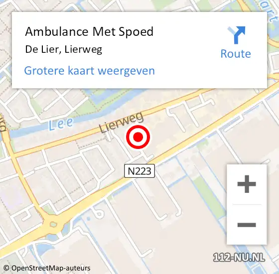 Locatie op kaart van de 112 melding: Ambulance Met Spoed Naar De Lier, Lierweg op 31 maart 2024 10:21