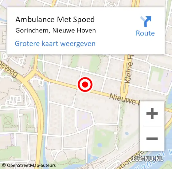 Locatie op kaart van de 112 melding: Ambulance Met Spoed Naar Gorinchem, Nieuwe Hoven op 31 maart 2024 11:29