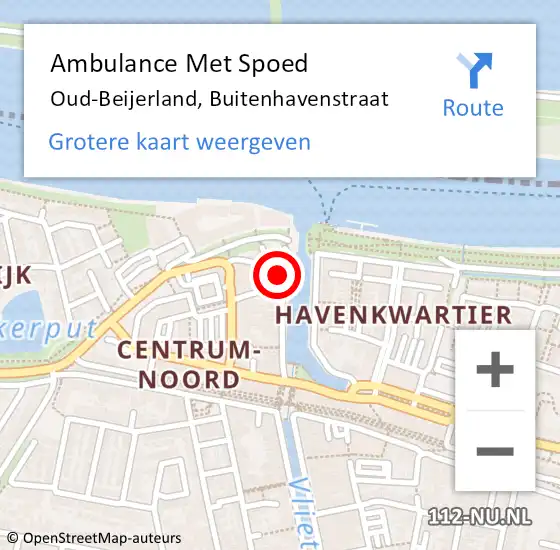 Locatie op kaart van de 112 melding: Ambulance Met Spoed Naar Oud-Beijerland, Buitenhavenstraat op 31 maart 2024 12:07