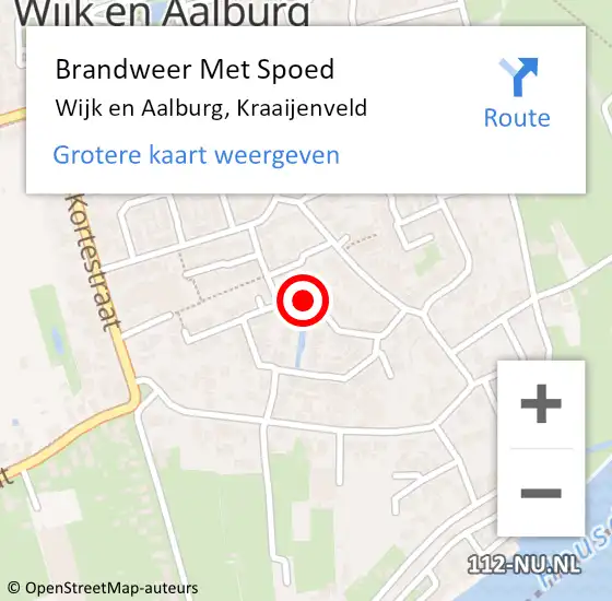 Locatie op kaart van de 112 melding: Brandweer Met Spoed Naar Wijk en Aalburg, Kraaijenveld op 31 maart 2024 12:18