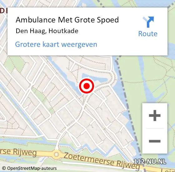 Locatie op kaart van de 112 melding: Ambulance Met Grote Spoed Naar Den Haag, Houtkade op 31 maart 2024 12:23