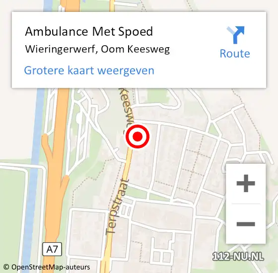 Locatie op kaart van de 112 melding: Ambulance Met Spoed Naar Wieringerwerf, Oom Keesweg op 31 maart 2024 12:34
