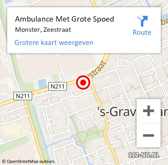 Locatie op kaart van de 112 melding: Ambulance Met Grote Spoed Naar Monster, Zeestraat op 31 maart 2024 12:35