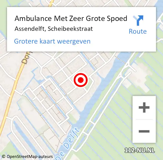 Locatie op kaart van de 112 melding: Ambulance Met Zeer Grote Spoed Naar Assendelft, Scheibeekstraat op 31 maart 2024 12:55