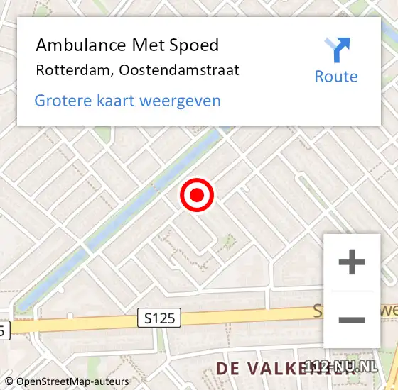 Locatie op kaart van de 112 melding: Ambulance Met Spoed Naar Rotterdam, Oostendamstraat op 31 maart 2024 13:27