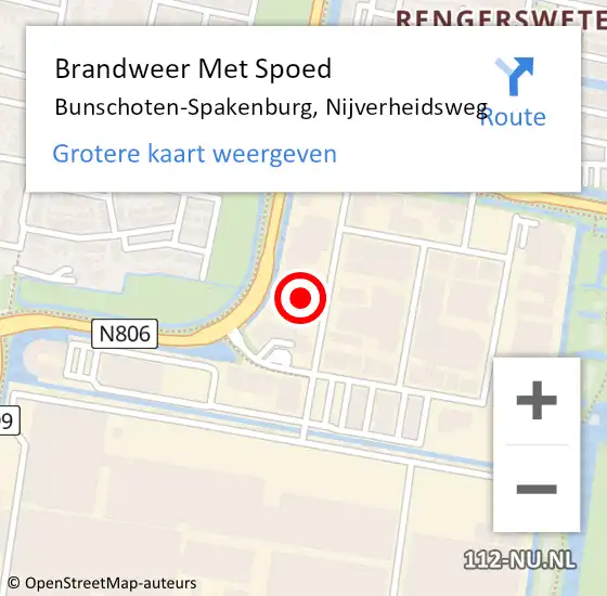 Locatie op kaart van de 112 melding: Brandweer Met Spoed Naar Bunschoten-Spakenburg, Nijverheidsweg op 31 maart 2024 13:53