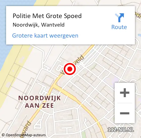 Locatie op kaart van de 112 melding: Politie Met Grote Spoed Naar Noordwijk, Wantveld op 31 maart 2024 15:02