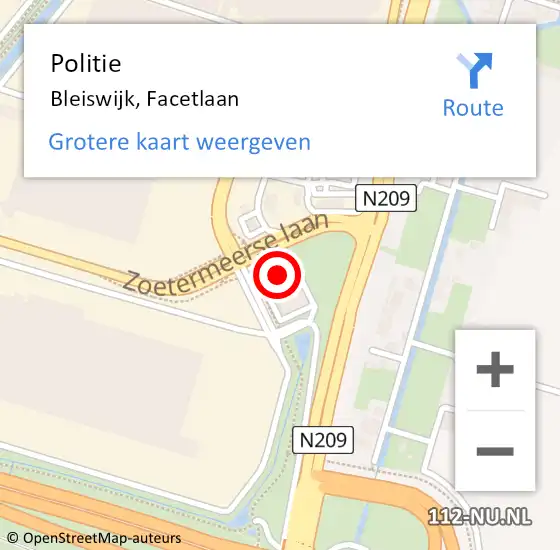 Locatie op kaart van de 112 melding: Politie Bleiswijk, Facetlaan op 31 maart 2024 15:08