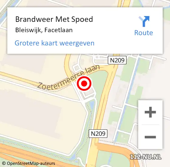 Locatie op kaart van de 112 melding: Brandweer Met Spoed Naar Bleiswijk, Facetlaan op 31 maart 2024 15:09