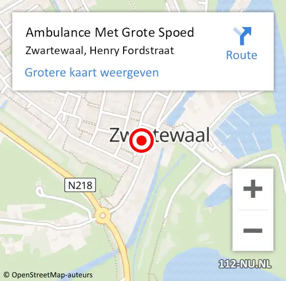 Locatie op kaart van de 112 melding: Ambulance Met Grote Spoed Naar Zwartewaal, Henry Fordstraat op 31 maart 2024 15:32
