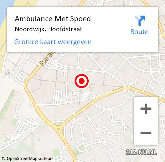 Locatie op kaart van de 112 melding: Ambulance Met Spoed Naar Noordwijk, Hoofdstraat op 31 maart 2024 15:43