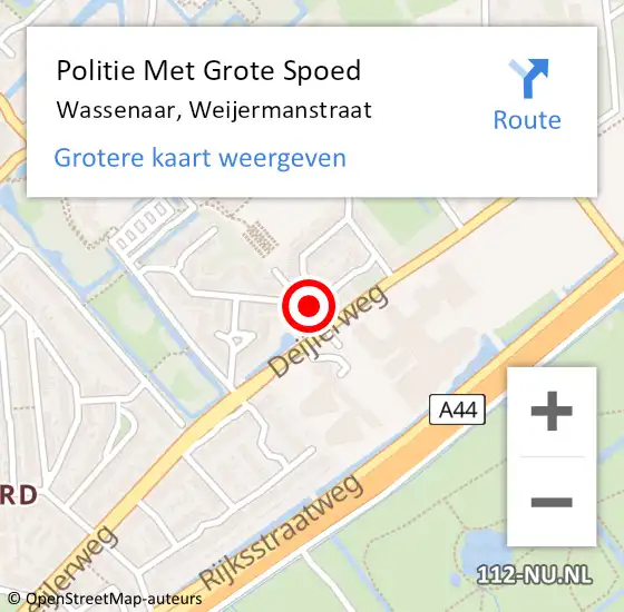 Locatie op kaart van de 112 melding: Politie Met Grote Spoed Naar Wassenaar, Weijermanstraat op 31 maart 2024 15:49