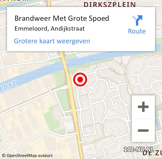 Locatie op kaart van de 112 melding: Brandweer Met Grote Spoed Naar Emmeloord, Andijkstraat op 31 maart 2024 15:53