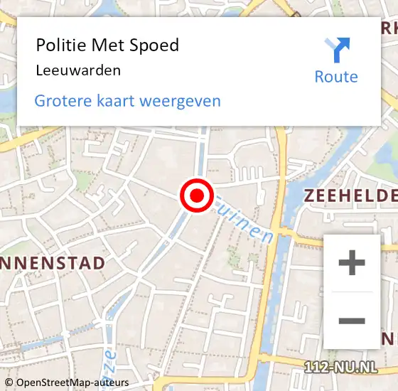 Locatie op kaart van de 112 melding: Politie Met Spoed Naar Leeuwarden op 31 maart 2024 16:14