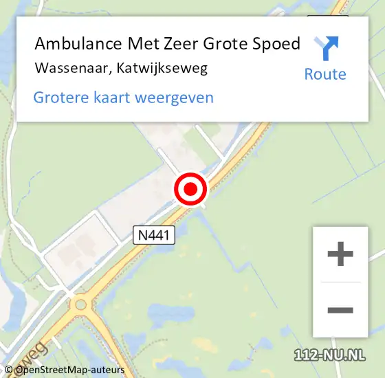 Locatie op kaart van de 112 melding: Ambulance Met Zeer Grote Spoed Naar Wassenaar, Katwijkseweg op 31 maart 2024 16:16