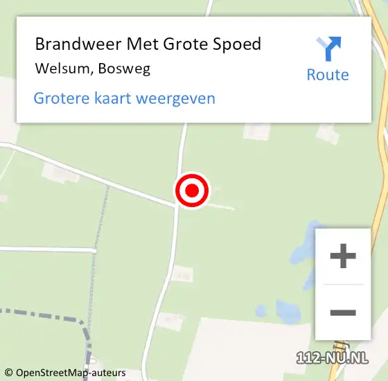 Locatie op kaart van de 112 melding: Brandweer Met Grote Spoed Naar Welsum, Bosweg op 16 oktober 2013 09:37