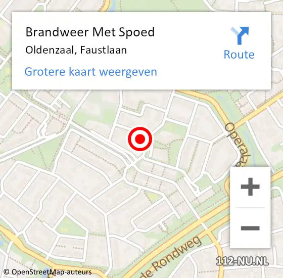 Locatie op kaart van de 112 melding: Brandweer Met Spoed Naar Oldenzaal, Faustlaan op 31 maart 2024 17:12