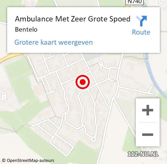 Locatie op kaart van de 112 melding: Ambulance Met Zeer Grote Spoed Naar Bentelo op 31 maart 2024 17:47