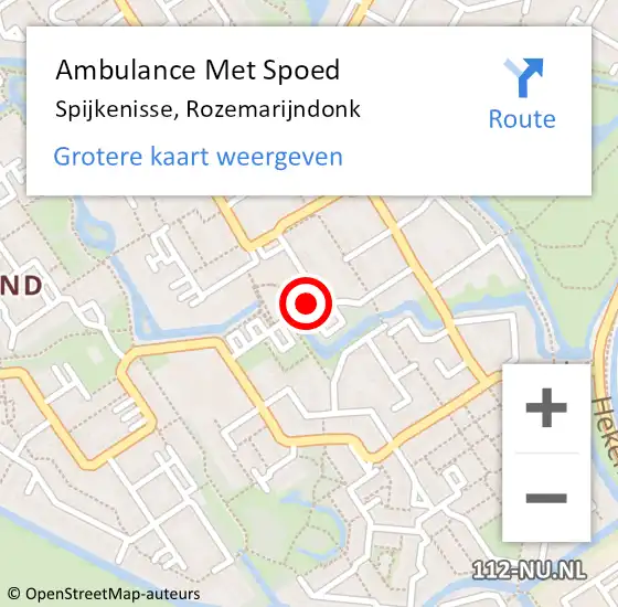 Locatie op kaart van de 112 melding: Ambulance Met Spoed Naar Spijkenisse, Rozemarijndonk op 31 maart 2024 18:17