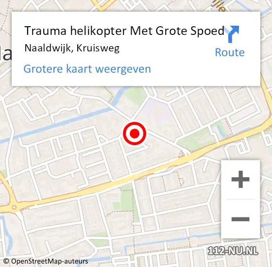 Locatie op kaart van de 112 melding: Trauma helikopter Met Grote Spoed Naar Naaldwijk, Kruisweg op 31 maart 2024 19:37