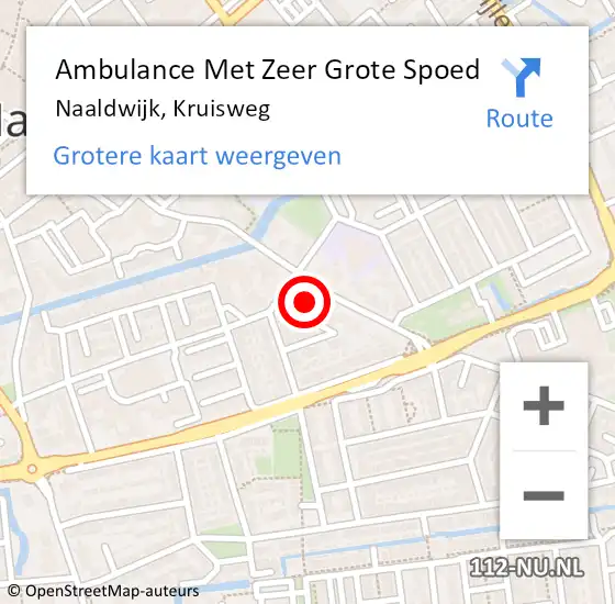 Locatie op kaart van de 112 melding: Ambulance Met Zeer Grote Spoed Naar Naaldwijk, Kruisweg op 31 maart 2024 19:38