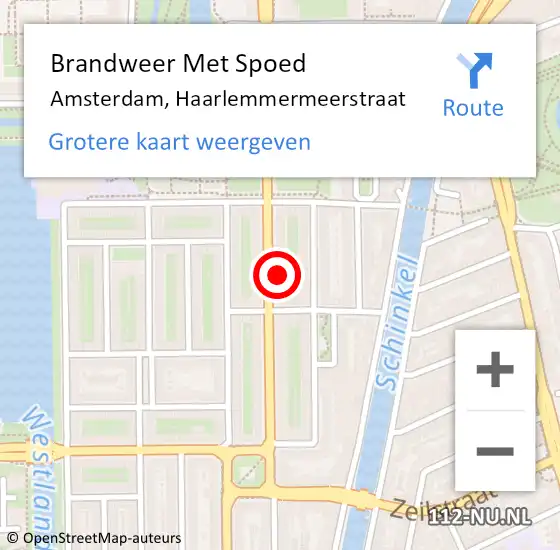 Locatie op kaart van de 112 melding: Brandweer Met Spoed Naar Amsterdam, Haarlemmermeerstraat op 31 maart 2024 19:45