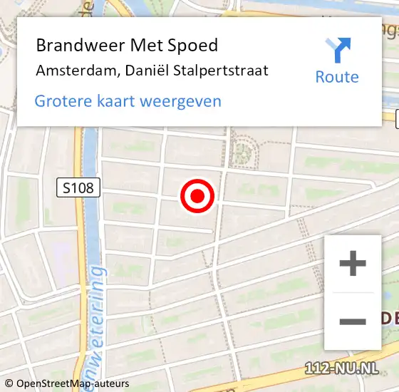 Locatie op kaart van de 112 melding: Brandweer Met Spoed Naar Amsterdam, Daniël Stalpertstraat op 31 maart 2024 20:00