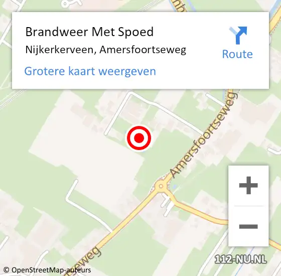 Locatie op kaart van de 112 melding: Brandweer Met Spoed Naar Nijkerkerveen, Amersfoortseweg op 31 maart 2024 21:00