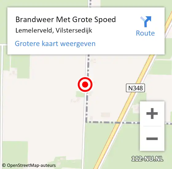 Locatie op kaart van de 112 melding: Brandweer Met Grote Spoed Naar Lemelerveld, Vilstersedijk op 30 september 2014 22:17