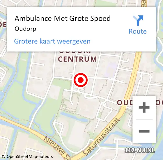 Locatie op kaart van de 112 melding: Ambulance Met Grote Spoed Naar Oudorp op 31 maart 2024 21:57