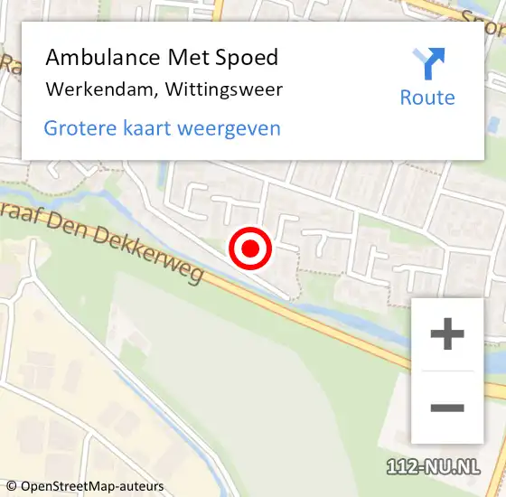 Locatie op kaart van de 112 melding: Ambulance Met Spoed Naar Werkendam, Wittingsweer op 31 maart 2024 22:28