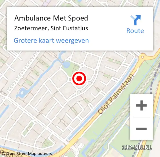 Locatie op kaart van de 112 melding: Ambulance Met Spoed Naar Zoetermeer, Sint Eustatius op 1 april 2024 00:07