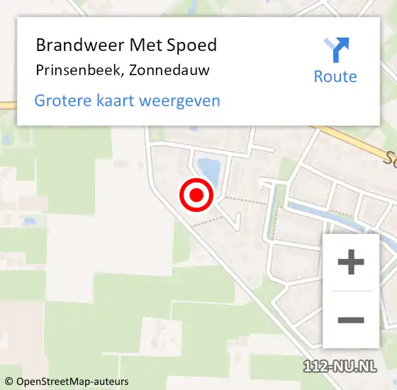 Locatie op kaart van de 112 melding: Brandweer Met Spoed Naar Prinsenbeek, Zonnedauw op 1 april 2024 00:14