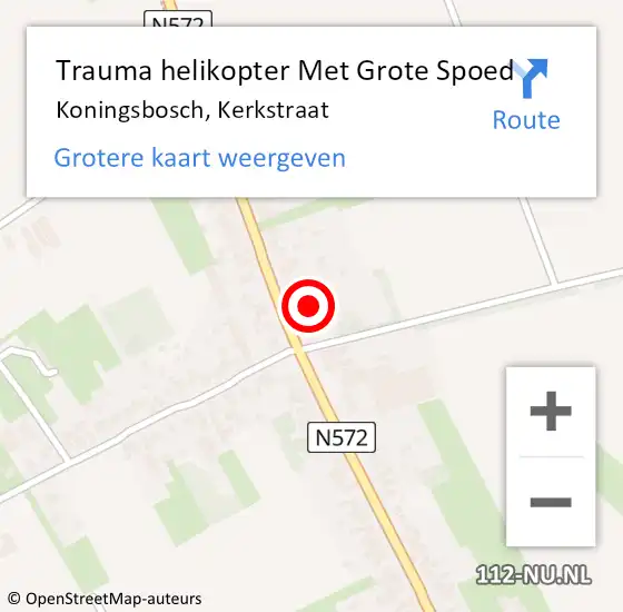 Locatie op kaart van de 112 melding: Trauma helikopter Met Grote Spoed Naar Koningsbosch, Kerkstraat op 1 april 2024 02:27