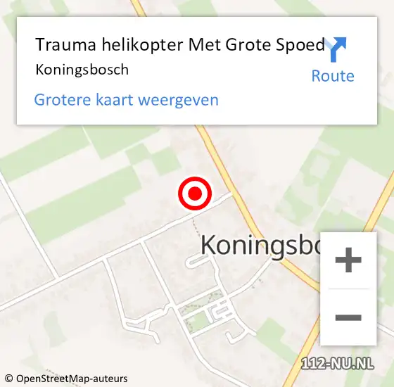 Locatie op kaart van de 112 melding: Trauma helikopter Met Grote Spoed Naar Koningsbosch op 1 april 2024 02:27